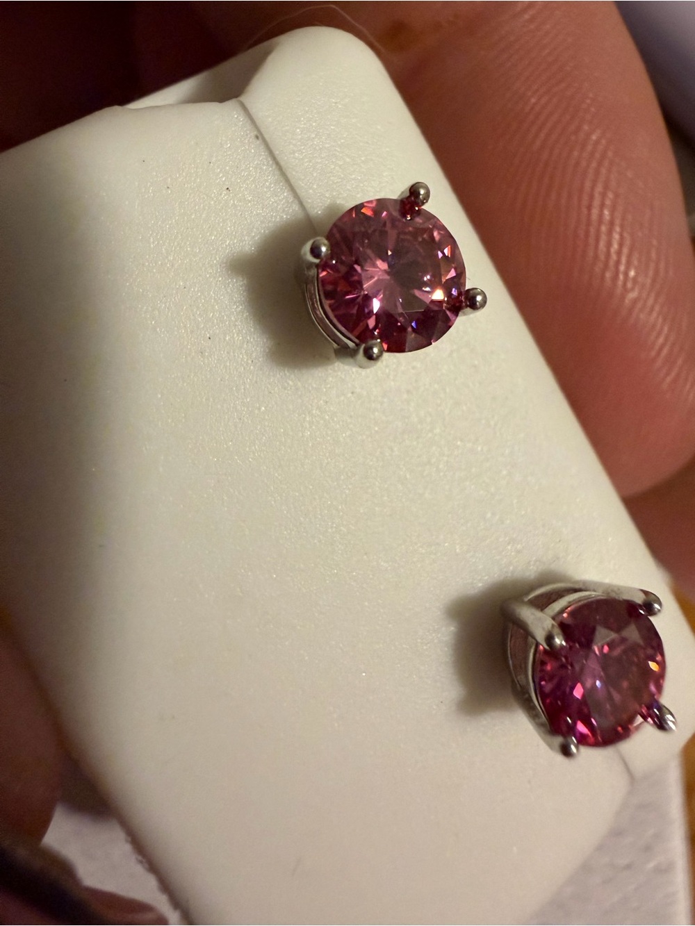 PINK Sparkling Moissanite Screwback Earrings